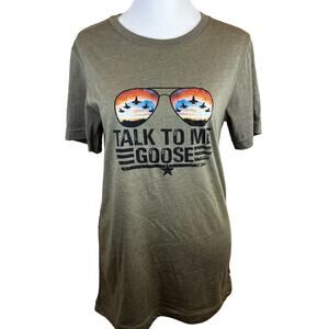 Bella Canvas Top Gun Graphic T-Shirt Women’s Sz S Talk to Me Goose Retro Aviator